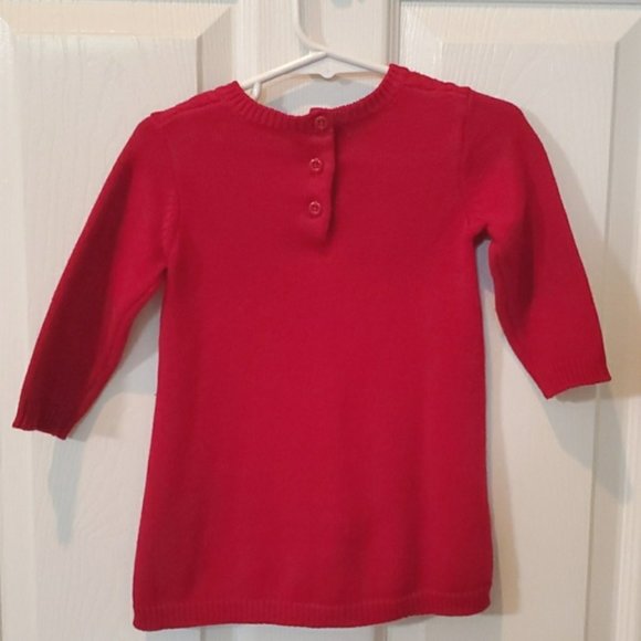 Gymboree Baby Girl 6-12 Months Deep Red Cable Sweater Dress - Picture 2 of 4